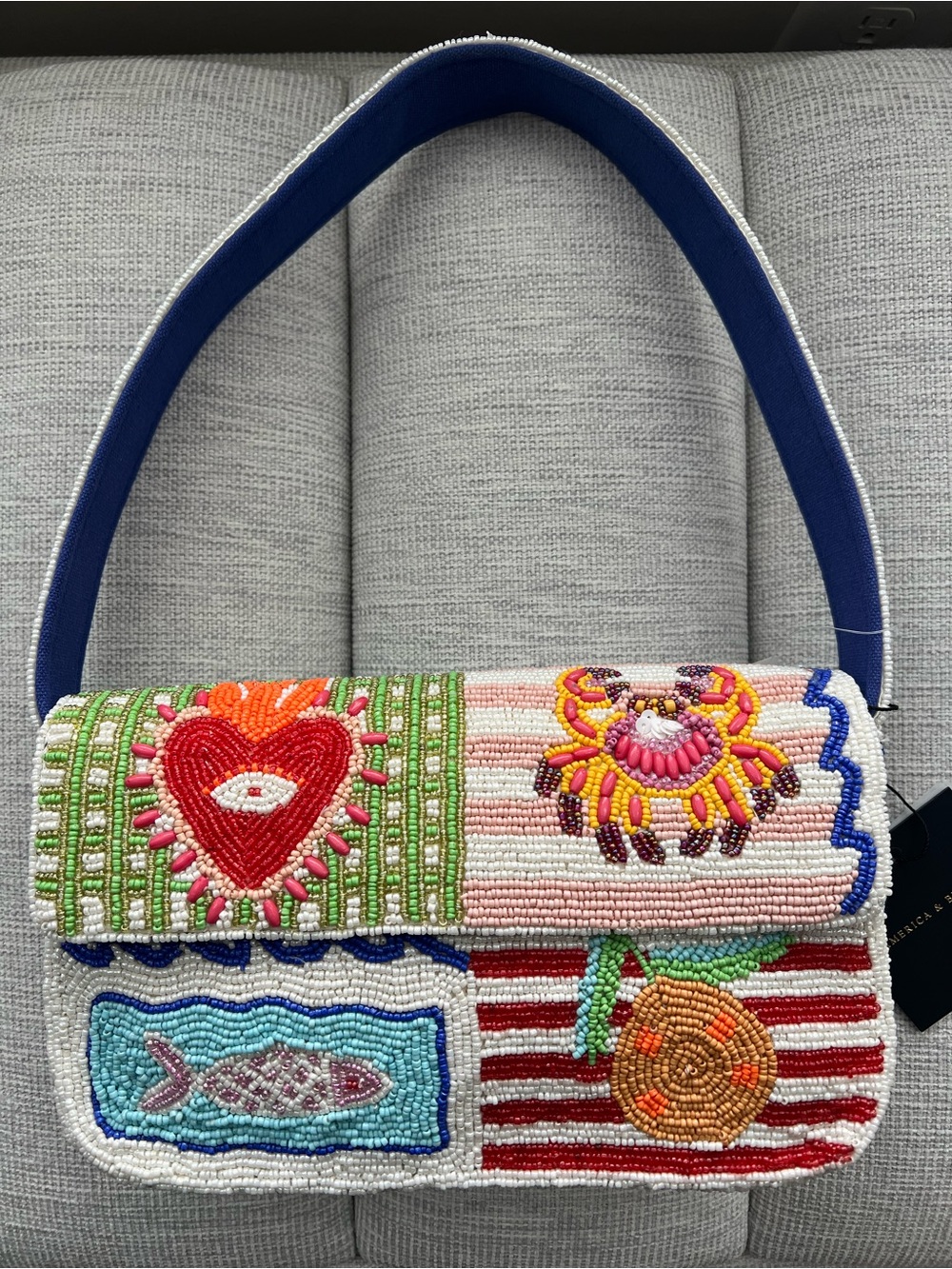 NWT America & Beyond Amalfi Coast Collage Beaded Bag